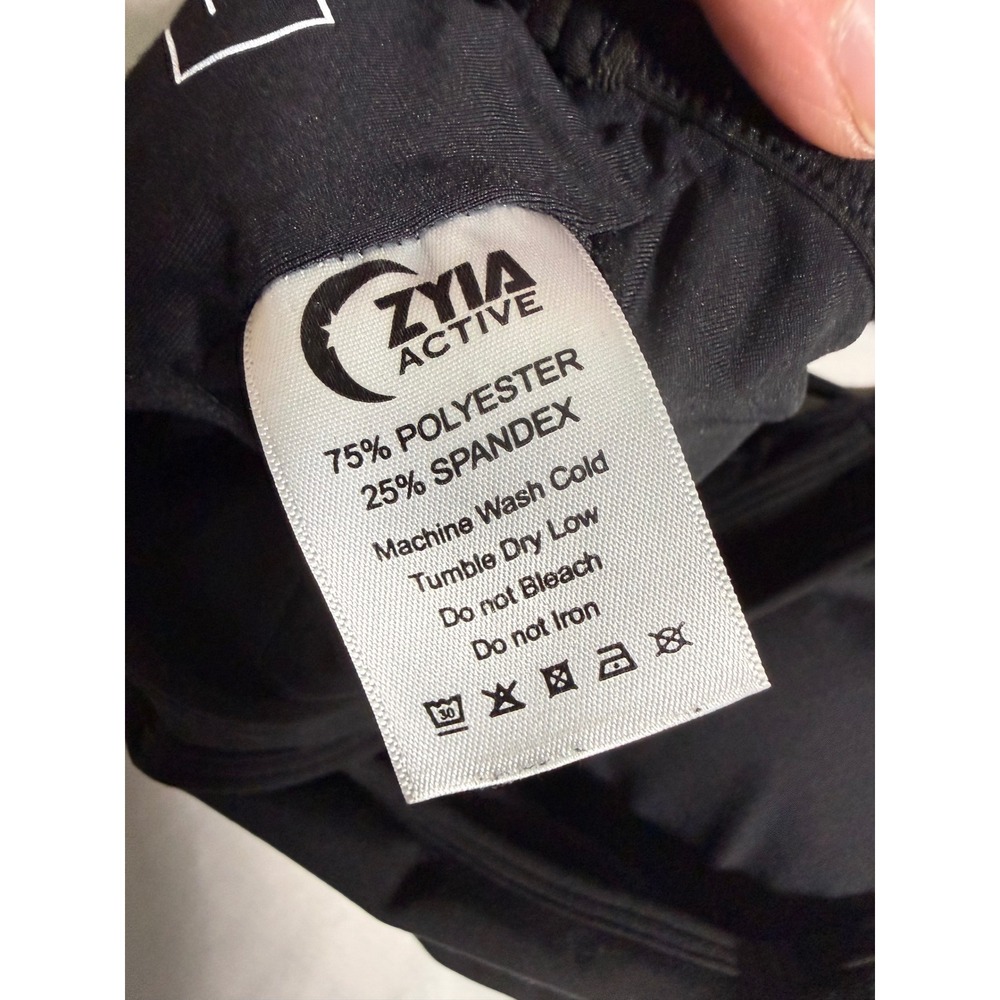 Zyia Active Womens Black Strappy V-Neck Racerback Sports Bra Size Large - Picture 7 of 8